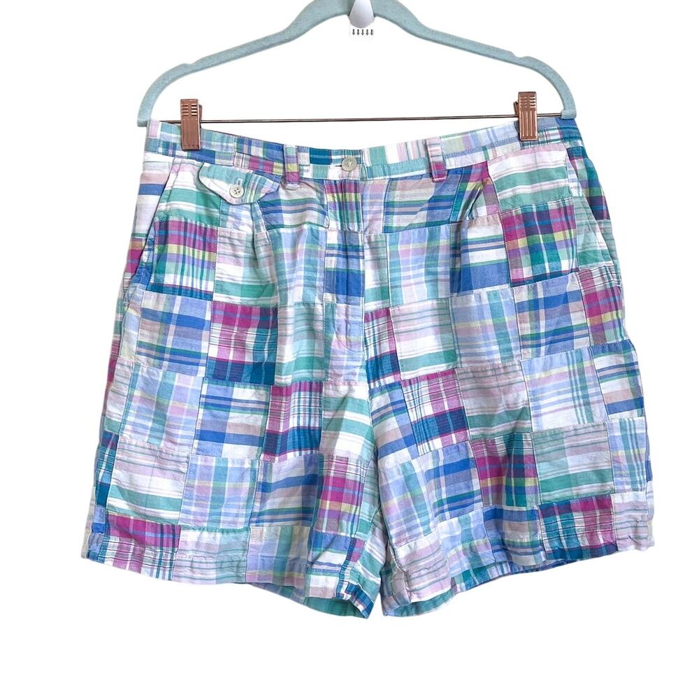 Lauren Ralph Lauren Madras  Patchwork Plaid Shorts